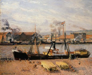 rouen Hafen Entladen Holz 1898 Camille Pissarro Ölgemälde